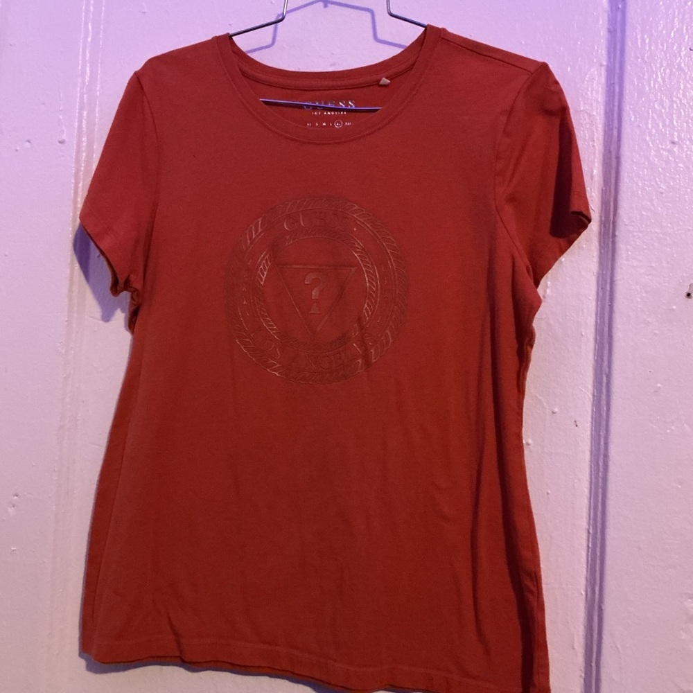 Guess Women's Red Emblem Tee